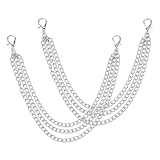 Tweruna 2 PCS Silver Shoe Chains, DIY Decoration Boot Chains for Women Men, Cool Boot Charms for Sneaker, Pants, Jeans, Pocket, Handbags Decoration