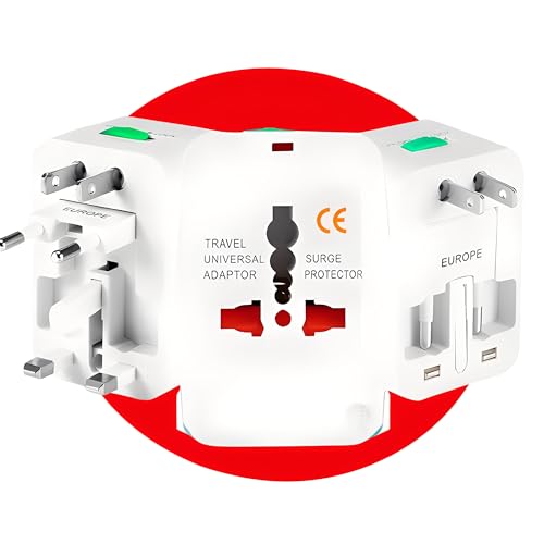 Adaptador Tomada Universal Padrão 150 Países Internacional Bivolt Estados Unidos Europa China Reino Unido Argentina EUA UK CH Ideal para Viagens Internacionais (01 UNIDADE)