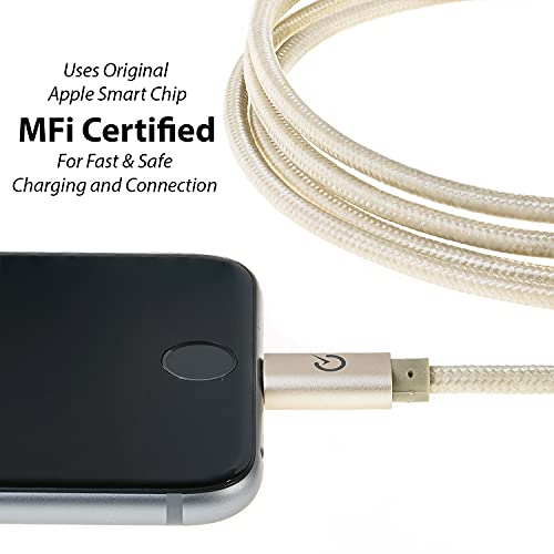 Volts 10Ft Lightning Cable To Usb [Apple Mfi Certified] Charger W/Ultra Compact Connector Head For Apple Iphone 7/6 / 5 / 6S Plus, Ipod, Ipad & More (3 Meter - Gold) #TOP2