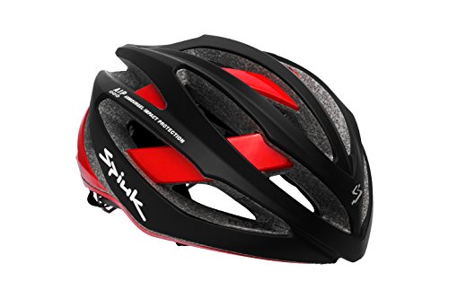 Spiuk Adante Casco, Unisex Adulto, Negro Mate/Rojo, (M-L) 53-61