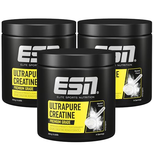 ESN Ultrapure Creatine Monohydrate, 3 x 250 g, 213 Portionen, Creatin Pulver, mikrofein & optimal löslich, vegan - made in Germany (Design kann variieren)