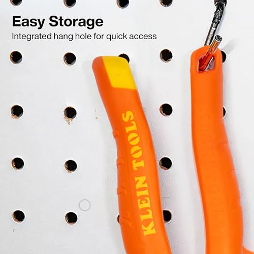 Image of Klein Tools 1302S Aviation Tin Snips, Straight, Long Cut, Heavy Duty Metal Cutting Shears with Forged Steel Blade