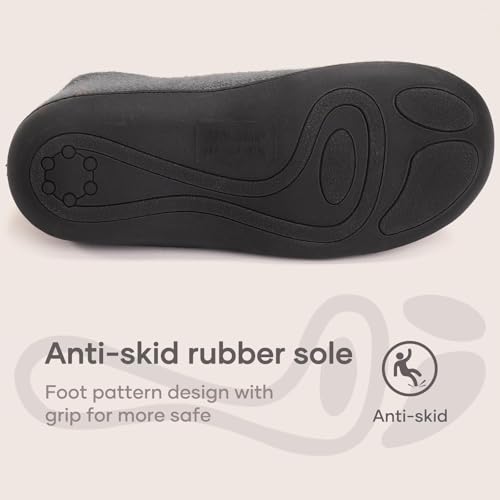 ULTRAIDEAS Women's Indoor Loafer House Slippers with Memory Foam, Ladies Warm Closed Back House Shoes with Non-Slip Outdoor Rubber Sole4