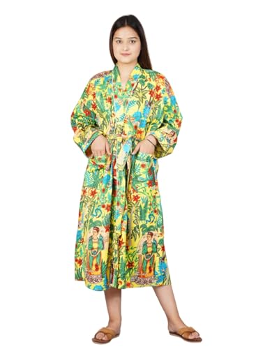 Image of Cotton Women Stylish Printed Kimono, Bath Robe,Night Wear Suit,Swim Wear, Night Dress, Beach Wear