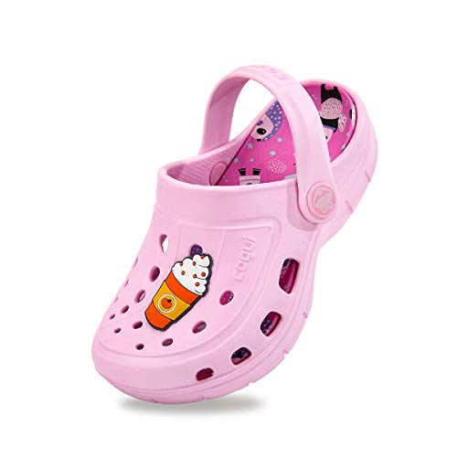 WPY Kids' Classic Garden Clog, Slip On Water Shoe Sandal for Boy and Girls Indoor Outdoor Babypink