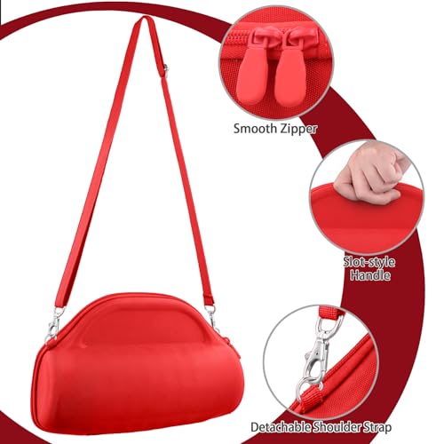 Image of co2CREA Case for JBL Charge 6 Portable Bluetooth Speaker, Red | High-Density Foam Padding, Reinforced Handle, Detachable Shoulder Strap, Compact Lightweight Design, Dust Protection