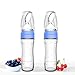 Baby Mate 2 PCS Silicone Baby Food Dispensing Spoon (Blue, 4oz/120ml, Ideal for 4 Months+ Babies) - Squeeze Feeder with Spoon - Spoon Bottle for Baby - Baby Spoon Feeder Bottle Baby Solid Food Feeder