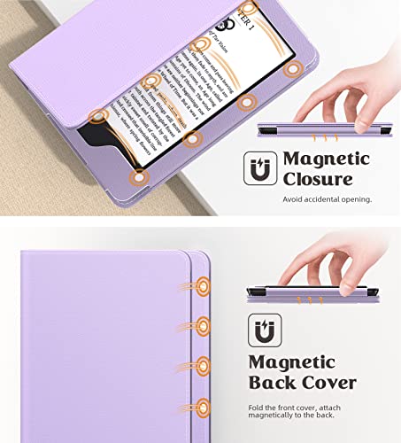 Image of MoKo Case for All-New 6 inch Kindle(11th Generation, 2024 /2022 Release) /(10th /8th Gen, 2019 /2016), Ultra Lightweight PU Shell Cover with Auto Wake /Sleep for Kindle 2024, Taro Purple