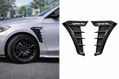 WOAOW Air Flow Intake Fender Side Vents, Universal Car Side Vent Trim Cover for Exterior Modification, Adhesive Fender Vent Decor, Black