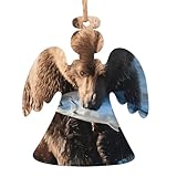 YYHHAOFA Lot de 4 décorations de Noël en bois en forme d'ange. Matériau du produit : Fabriqué en buis, respectueux de l'environnement et sans pollution. Léger et durable