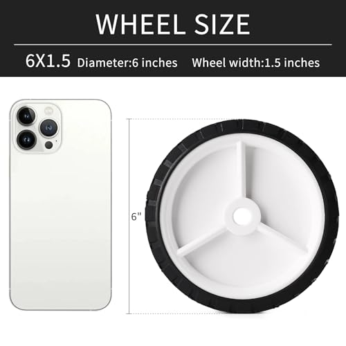 Oregon 72-106 Plastic Wheel 2PCS Universal Wheels Tires Compatible with Craftsman AYP MTD Lawnmower Suitable for Replacement of Radio Flyer Wagon BBQ Grill Trash Can Hand Truck Lawn Sprayer