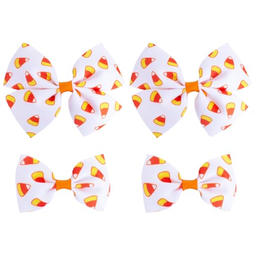 4-PCS-Thanksgiving-Hair-Bow-Set-Candy-Corn-Hair-Clips-for-Toddler-Girls-Fall-Hair-Bow-Clips-Handmade-Ribbon-Bows-Thanksgiving-Fall-Autumn-Hair-Accessory-for-Women-Girls