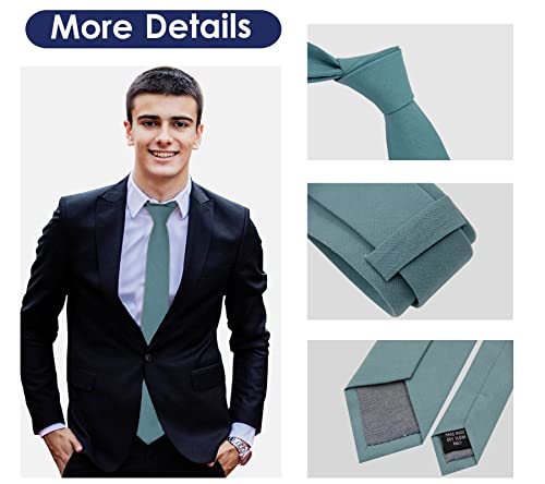 Image of Mantieqingway Mens Skinny Ties,2.56 inch Cotton Neckties Striped Plaid Ties for Groom Groomsmen Wedding Party Christmas