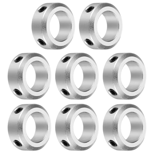 QUARKZMAN 8 Stück Stellringe für Welle, 16mm Bohrung 26mm AD 10mm Breite Klemmringe Aluminiumlegierung Gewindestift Wellenkragen