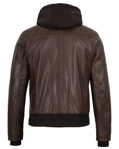 Image of Blingsoul Leather Jacket Men With Detachable Hooded - Real lambskin Leather Jackets For Mens