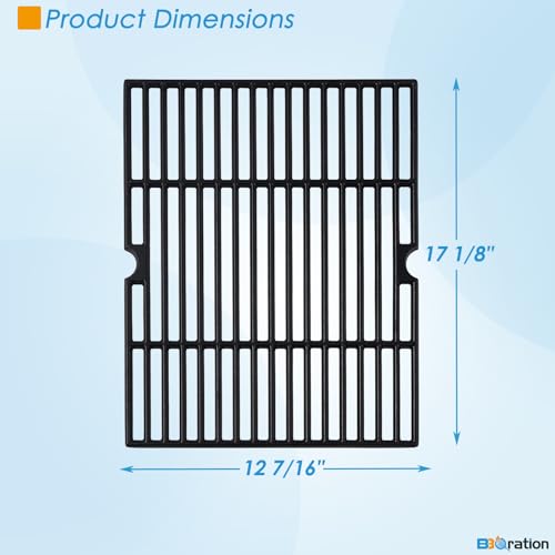 Image of 17 1 /8 inch x 12 7 /16 inch Cooking Grates Replacement for Nexgrill 720-0830MN, 720-0670E, 720-0737, Grill Master 720-0670E, Grill Chef BM616, GC610, Cooking Grid for Nexgrill Grill Grates Replacement
