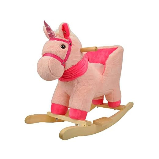 Linzy 21" Unicorn Baby Rocker W/Safety Belt