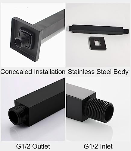 Drenky 8 Inch Square Thicken 304 Stainless Steel Shower Extension Arm - Image 4