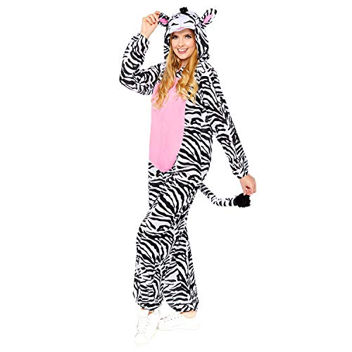 Amscan 9908780 - Adults Hooded Zebra Onesie World Book Day Fancy Dress Costume Size: Standard