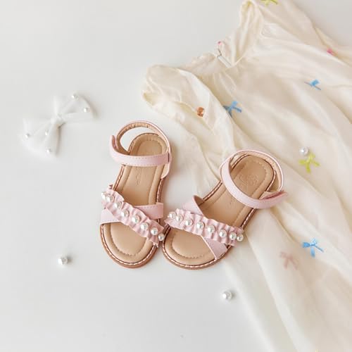 Image of Flaryzone Girls Sandals Open Toe Summer Flats Dress Sandals Shoes Toddler /Little Kid