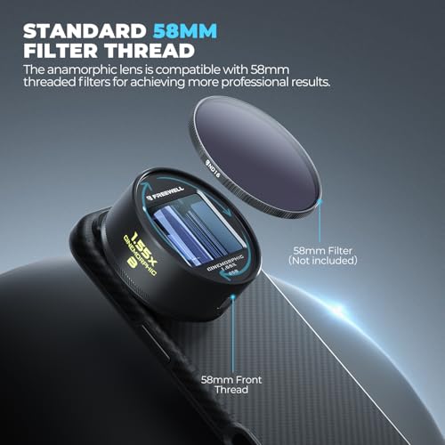 Image of Freewell 1.55x Gold Anamorphic Lens for 17mm Mount iPhone, Samsung
