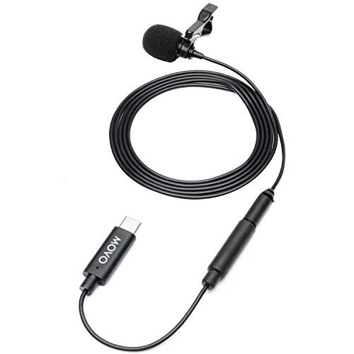 Movo Lavalierマイク DJI Osmo Pocket/Pocket 2用 - Lavalier 手持ちカメラマイクとアダプター - カメラ用Osmoジンバルに対応