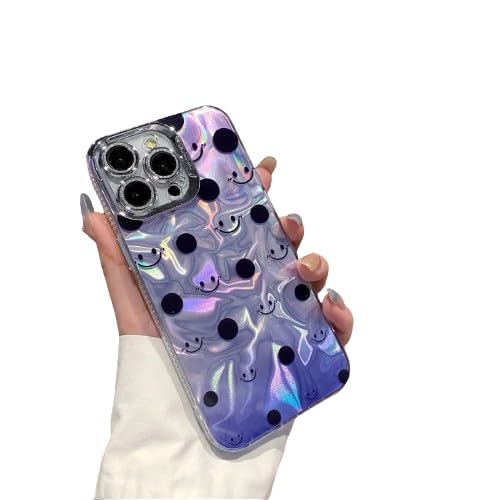 Image of PEEPERLY Back Cover Case for iPhone 13 Pro Max Scratch Resistant Anti-Slip TPU Shockproof Protective Durable Prismatic Smiley Polka Dot Case for Girls & Women