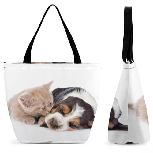 Sac à main pour femme chien et chaton spacieux contre le désordre