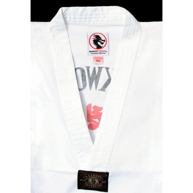 BUDOFIGHT Dobok de taekwondo à col blanc