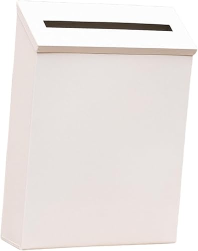 Miniatura 7 de IEUDNS Buzón de montaje en pared, buzón de caída, caja de soporte de periódico de carga superior, buzón decorativo, buzón de metal para decoración