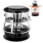 qorkhogr 2 in 1 Portable Kerosene Heater, Non-Electric Indoor/Outdoor Heater, Portable Indoor Kerosene Radiant Heaters for Home, Garage, Basement and Camping Black