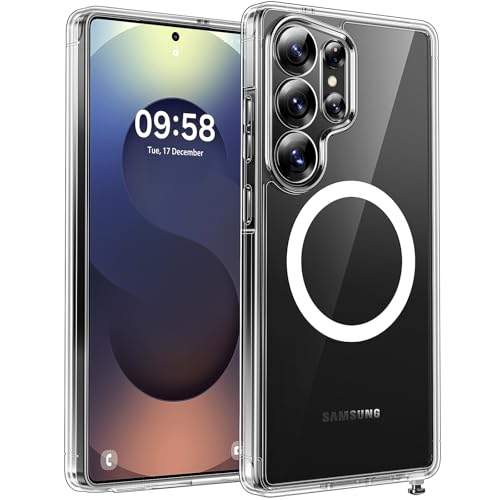 TOCOL für Samsung Galaxy S25 Ultra Hülle für Magsafe Schutz in Militärqualität Stoßfest Kratzfest Magnetisch Handyhülle Galaxy S25 Ultra 5G Case Transparent