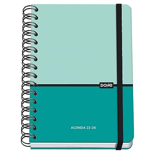 Dohe - Agenda Escolar A5 Espiral Semana Vista Duo Verde Bilingüe En Oferta Dohe - Agenda Escolar - Septiembre 2023 A Junio 2024 - Semana Vista - Tamaño 15X21 Cm (A5) - Bilingüe: Español E Inglés - Material Escolar - Color Turquesa - Duo