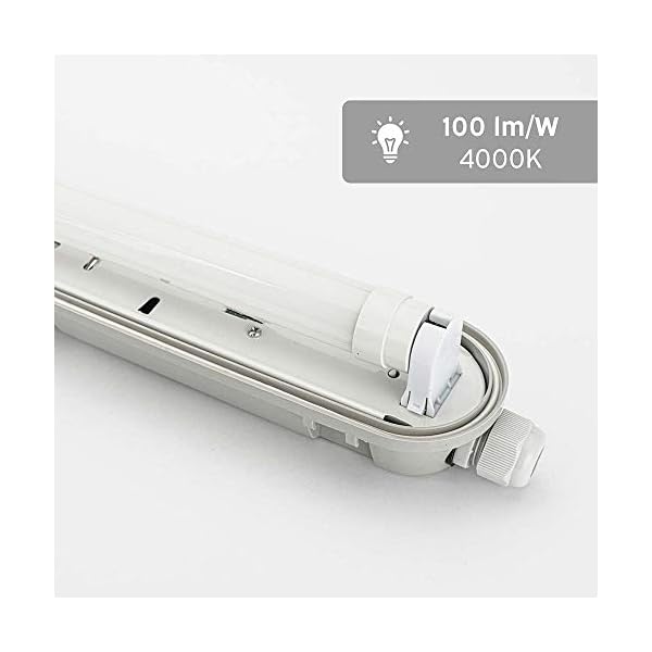 LED Feuchtraumleuchte Wannenleuchte T8 Röhre 840 Neutralweiß 4000K IP65 – Bild 3