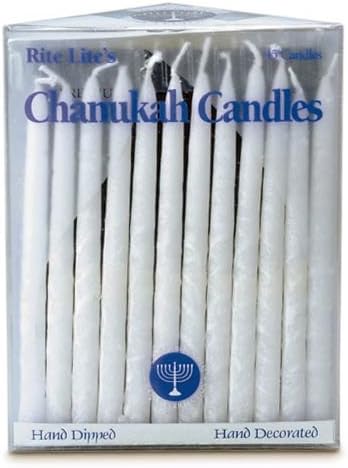 RITE LITE - Velas blancas de Hanukkah, 45 unidades