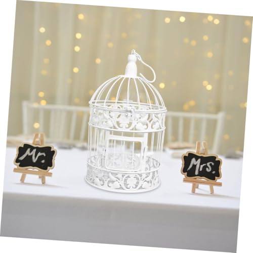 Cage à oiseaux décorative blanche pour mariage romantique et décors de table - 8