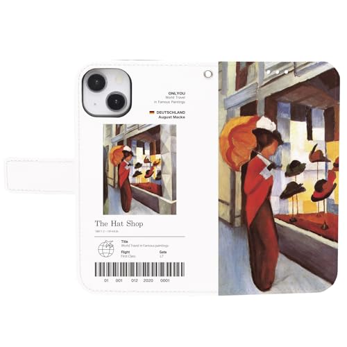 ONLYOU iphone 17 pro max 用 ケース 手帳型 いphone17promax用ケース アート かわいい 世界の有名絵画 名作 絵画 韓国 diary case アイフォン17プロマックス対応ケース (34.The Milliner's