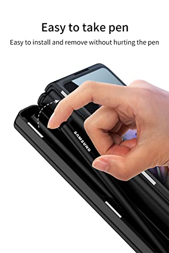 Étui Galaxy Z Fold 3 anti-choc à charnière invisible et cuir vert - 5
