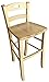 Tabouret chaise SNACK en bois massif noyer naturel cerisier avec assise en paille ou massive H 67 cm avec dossier (massif naturel)