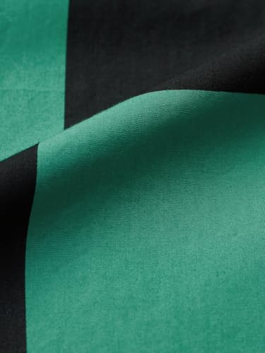 Image of The Souled Store Demon Slayer: Tanjiro Kamado Men and Boys Short Sleeve Green and Black Checkered Casual Lightweight Drop Shoulder Streetwear Trendy Cotton Oversized Shirt