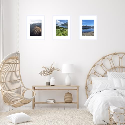 Image of JCJMY 11.7x16.5 A3 Picture Frame White with 8.3x11.7 A4 Mat, Display Photo 8.3x11.7 with Mat or 11.7 x 16.5 Without Mat, Wall Hanging Large Frame with Plexiglass, White