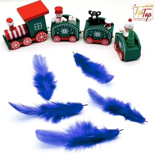 Image of TIPTOP DECORATION Natural Dyed Feathers 10 cm (80 Pieces) (Royal Blue)