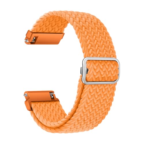 Cinturino a Sgancio Rapido 20 mm Cinturini di Ricambio Regolabile in Elastico con Smartwatch e Orologi Braccialetto Estensibile Eleganti e Comode Traspiranti per Uomo e Donna Arancione