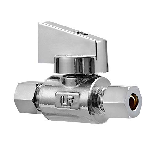 Minimprover 2 Pack Premium Brass 1/4" Compression X 1/4" Compression Angle Valve Quarter Turn Water Straight Angle Valve #TOP3
