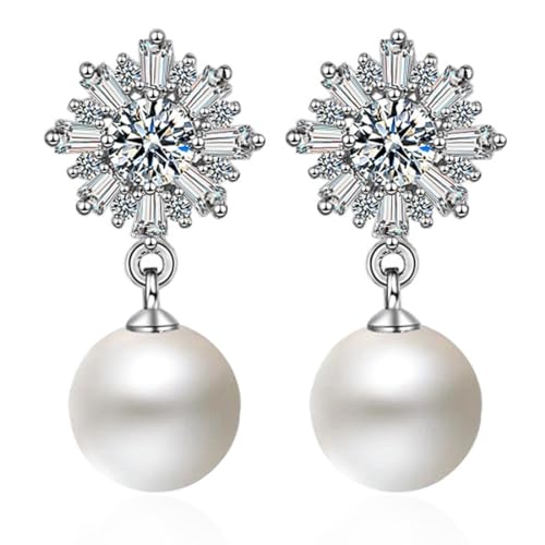 ❄️La placcatura in oro bianco 18K garantisce una finitura lucida, un colore vibrante e duraturo e non farà mai diventare verdi le tue orecchie né danneggerà la tua pelle.