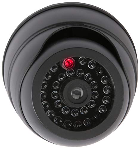 Image of Dummy Dome Fake Security Camera Flashing Red LED Light (Set of 2)