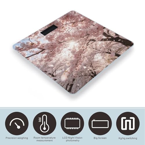 Báscula digital de baño color rosa con plataforma de vidrio templado miniatura 3