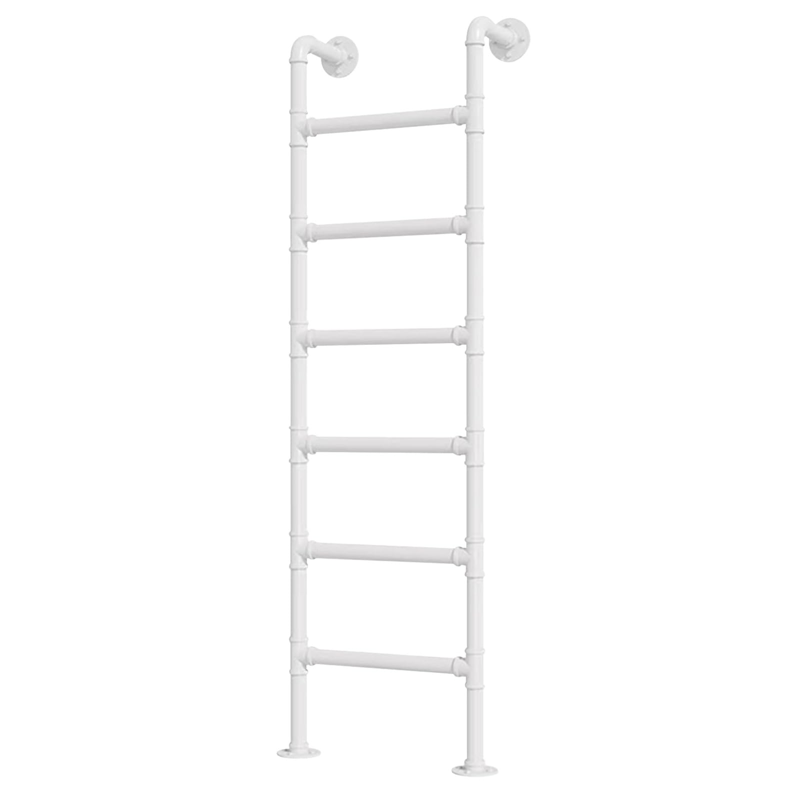 MKLSRWOING 5-10 Rung Window Well Ladder Straight, 4ft 5ft 6ft 7ft 8ft Height Entrance Egress Ladder Heavy Duty Wrought Iron Fire Escape Ladder or Bunk Bed Ladder for Loft Attic(100cm/39in)