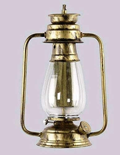 Image of Antique Brass Wall Light Lantern for Home Decor, Vintage Iron & Glass Sconce Lamp for Living Room, Bedroom, Indoor Wall Mount Light, (Bulb Not Included) Pack of 1