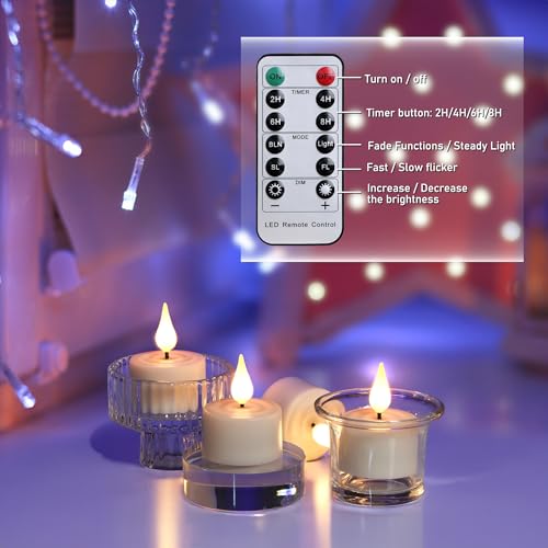 Velas de té recargables con batería y luces LED realistas para el hogar 5